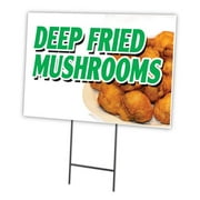 DEEP FRIED MUSHROOMS 18"x24" Yard Sign & Stake | Advertise Your Business | Stake Included Image On Front Only | Made in The USA