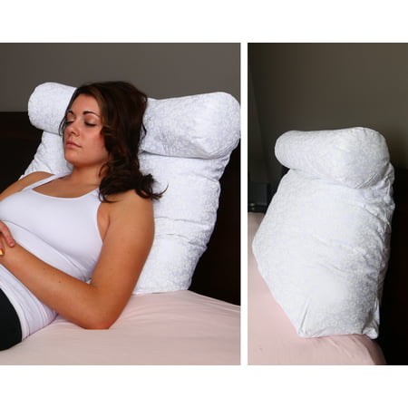 DeluxeComfort Relax In Bed pillow - Best Lounger Support Pillows with Neck Roll for Reading or Bed