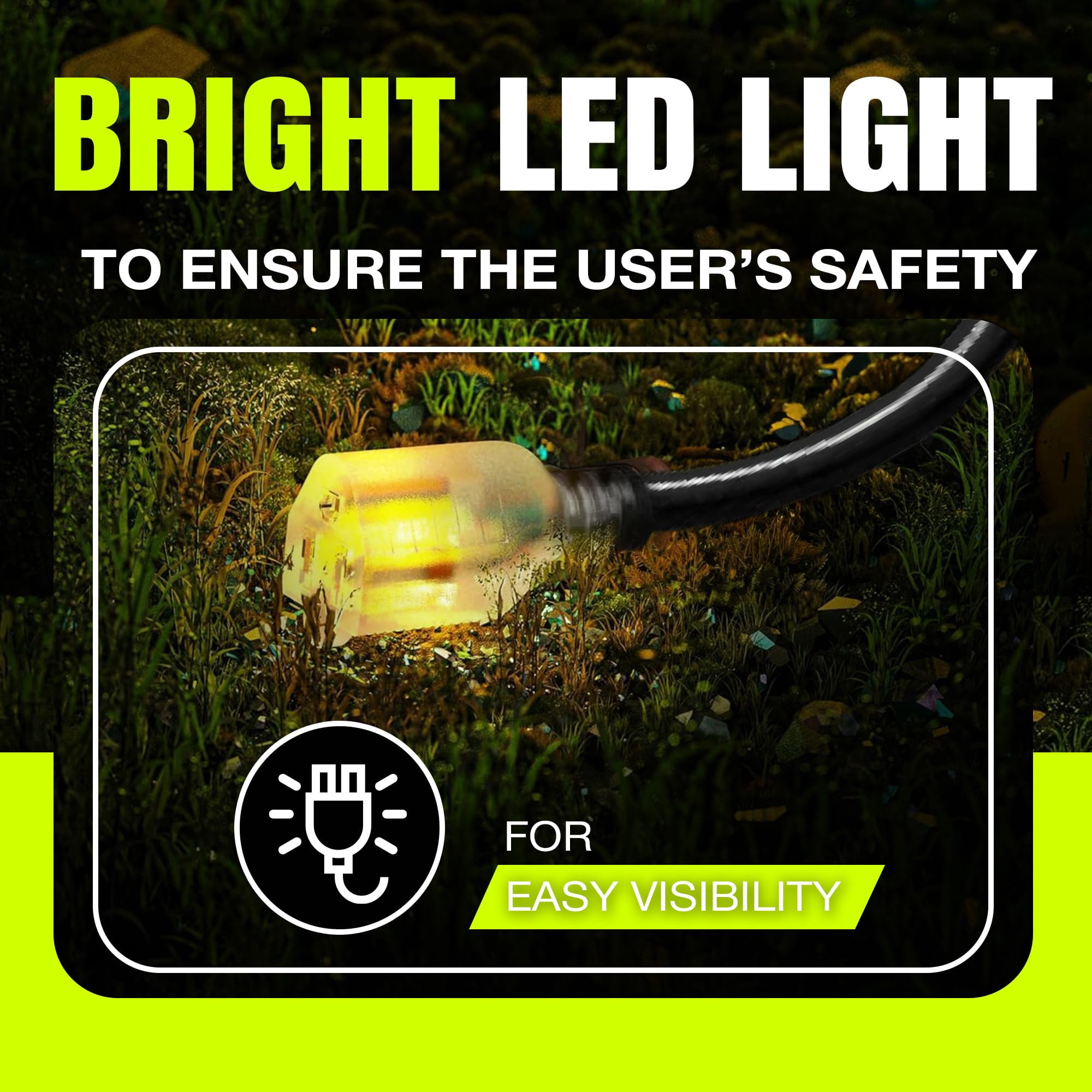 LifeSupplyUSA Waterproof Electric Drop 100ft Power Extension Cord