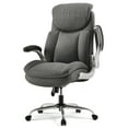 thumbnail image 3 of EOP Executive High Back Office Chair, Adjustable Heavy Duty Chair with Flip up Armrest, 500LBS Big and Tall Computer Chair with Lumbar Support, Fabric Desk Chair with Extra Wide Cushion, Gray, 3 of 9