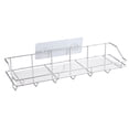 thumbnail image 1 of Estante de almacenamiento de acero inoxidable sin perforaciones para cocina, estante de pared, organizador con 6 ganchos (estante de almacenamiento + adhesivo)., 1 of 6