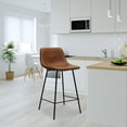 thumbnail image 3 of Set de 2 Bancos de Cocina Gerona Madera Solida y Base Metalica Café BANC0903739CAFE, 3 of 8