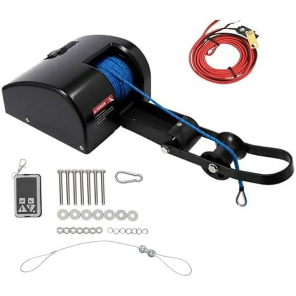 35lbs Electric Boat Anchor Winch 12V Marine Saltwater Anchor Windlass Kit with Wireless Remote Control & 100ft Braided Rope, for Boats up to 24ft$$