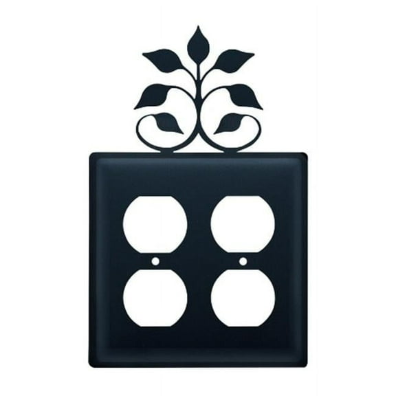 Leaf Fan Outlet Cover Double - Black