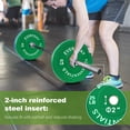 thumbnail image 2 of FlexWave 140LB Olympic Bumper Plate Set, Color-Coded 2-Inch Rubber Barbell Weight Plates with Steel Hub for Weightlifting & Home Gym, 2 of 8