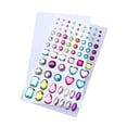 thumbnail image 2 of KAKOWELY 2 Sheets Self-adhesive Acrylic Crystal Rhinestone Jewels Gems Sticker Sheets Assorted Colors Various Shapes (Multicolor Type 1),5.12"X2.95"X0.2", 2 of 4