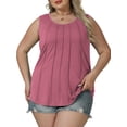 thumbnail image 3 of NISVIYA Plus Size Tops for Women Casual Flowy Tunics Summer Loose Fit Scoop Neck Tees Mauve, 3 of 7