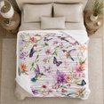 thumbnail image 5 of White Watercolor Orchid Garden With Pink, Watercolor Botanical Style for Botanical Art Enthusiasts, Housewarming Gift with Cozy Flannel Blanket, Home Decor for Bedroom And Living Room And Sunroom, 5 of 9