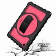 thumbnail image 3 of Dteck For Tab A7 10.4 Case 2020 T500 T505 Heavy Duty Rugged 3 Layer Full Body Shockproof Protective Covers with 360 Rotate Stand /Hand Strap/ Should Belt /Pencil Holder, Black+Rose, 3 of 6