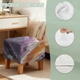thumbnail image 7 of Jiueut Marble Print Ottoman Slipcover, Stretch Square Ottoman Covers Slipcover Soft Storage Footrest Stool Cover Footstool Protection for Living Room, 7 of 7