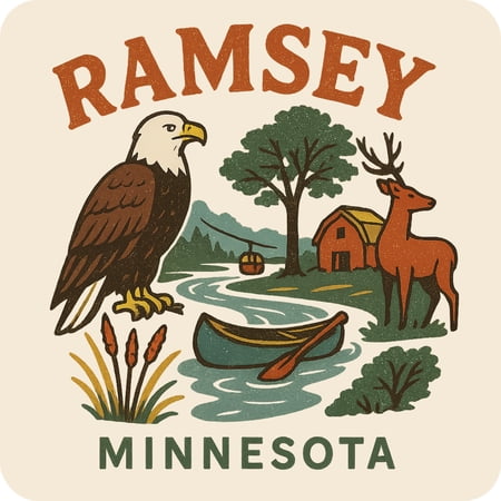 Ramsey Minnesota Keepsakes Souvenir Vinyl Sticker – Destination Travel Keepsake Collectible (3-Inches Wide)