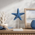 thumbnail image 2 of Starfish Tabletop Ornament Nautical Beach Style Decor With Base for Table Shelf Cabinet and Coastal Room Decor, 2 of 7