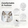 thumbnail image 6 of Lsque White Reindeer Portrait Printed Women's Running Shorts with Liner Pockets,Elastic Quick Dry Workout Athletic Gym Yoga Shorts,Womens High Waist Shorts-Large, 6 of 9
