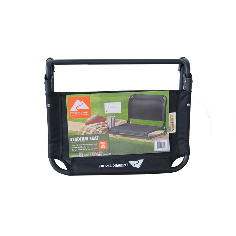 Ozark Trail Extra Wide Stadium Seat with Hooks Black Walmart