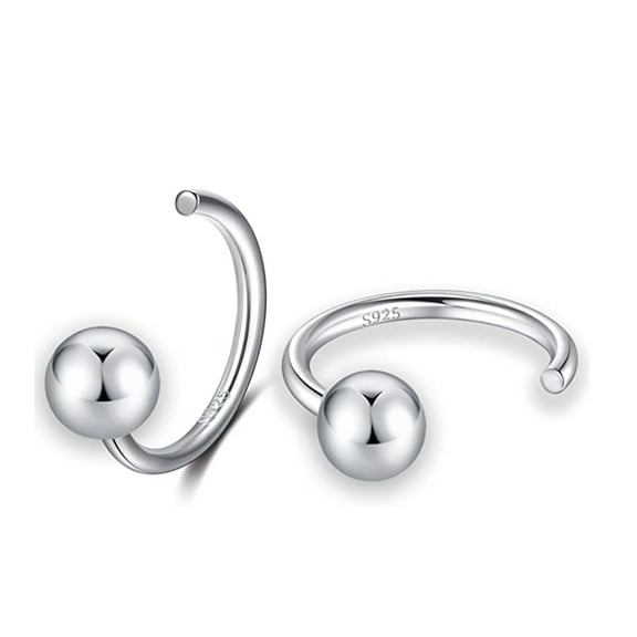 Half Hoops Earrings Small Huggie Hoop Earrings Ball Hug Hoop Earrings for Women Everyday Jewelry