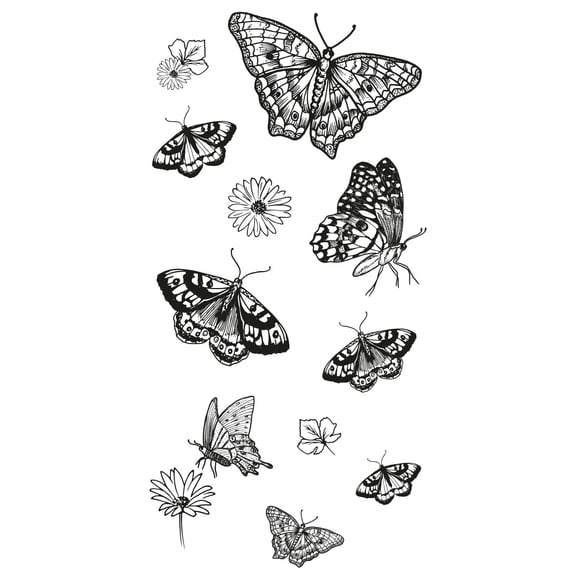 Sizzix Clear Stamp Set By Lisa Jones-Nature Butterflies