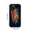 thumbnail image 6 of iPhone 15 Case - Lightweight Yellowing Resistant with Vibrant Abstract Swirling Pattern in Orange Blue & Red on Dark Background, 6 of 6