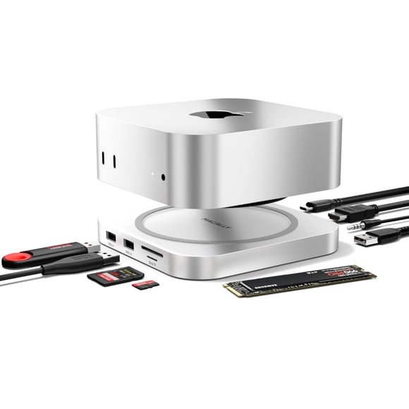 Hub Dock and Stand Hub Macally para Mac mini M4 con puertos USB-A 2.0