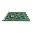 thumbnail image 2 of Ahgly Company Machine Washable Indoor Square Persian Turquoise Blue Traditional Area Rugs, 7' Square, 2 of 4