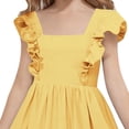 thumbnail image 5 of enyan Kids Dress Toddler Girls Tulle Dress Birthday Princess Dresses Formal Photoshoot Outfit Summer Dresses,Yellow,6-7 Years, 5 of 7