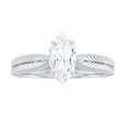 thumbnail image 4 of Rosec Jewels Moissanite Marquise Engagement Ring 1 Ct - 5X10 mm - Vintage Style Ring - D-VS1 Quality, 14K White Gold, US 4.00, 4 of 9