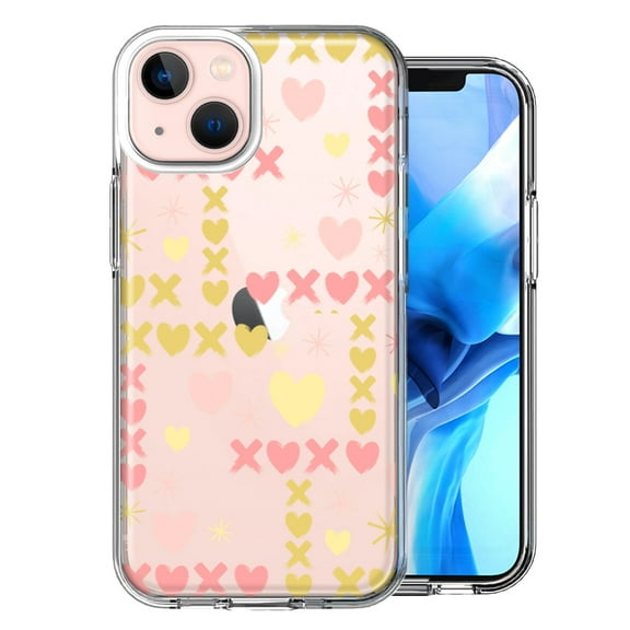 MUNDAZE For Apple iPhone 13 XOXO Hearts Love Design Double Layer Phone Case Cover
