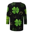 thumbnail image 4 of JURANMO 2024 Womens 3/4 Sleeve Tshirt Lucky St Patricks Day Tees Shirt Shamrock Irish Tops Regular Fit Casual Graphic Tshirts, 4 of 4