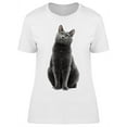 thumbnail image 1 of Dark Cat Gray Beautiful T-Shirt Women -Image by Shutterstock, Female Medium, 1 of 2