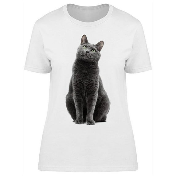 Dark Cat Gray Beautiful T-Shirt Women -Image by Shutterstock, Female Medium