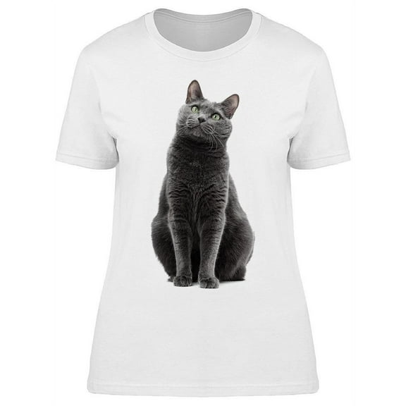 Dark Cat Gray Beautiful T-Shirt Women -Image by Shutterstock, Female 3X-Large