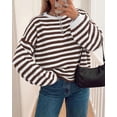 thumbnail image 6 of BTFBM Women's Lightweight Oversized Striped Sweater | Soft Knit Cozy Sweaters, Crew Neck Long Sleeve Pullover, y2k Color Block, Casual Holiday Outfits, Winter Fall Clothes, 6 of 8