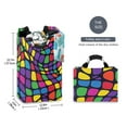 thumbnail image 2 of Yayeee Freestanding Laundry Hamper with Handle Collapsible Large Storage Basket for Clothes, Colorful Psychedelic, 2 of 7