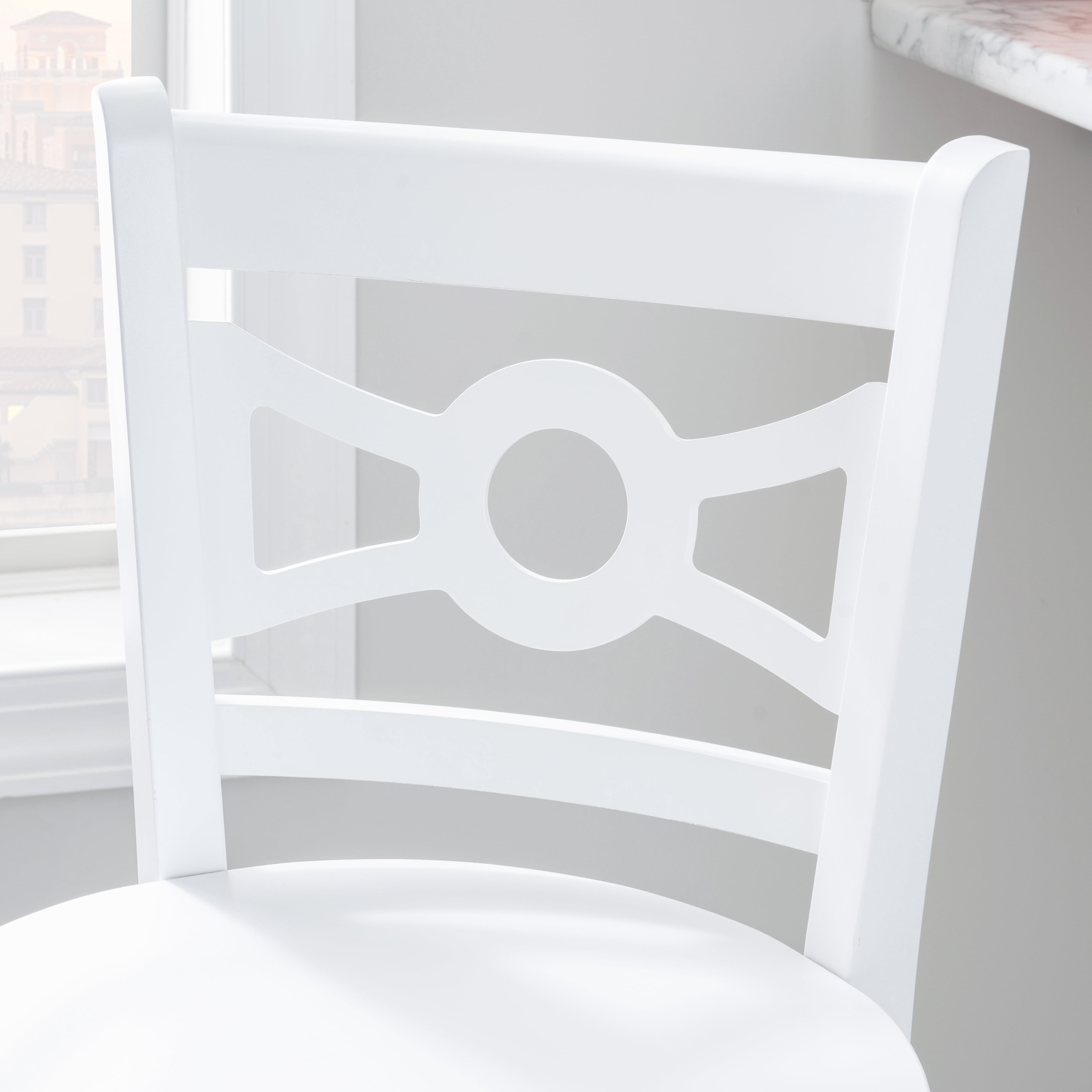 Linon Tabitha 30" Mid Back Barstools, Set of 2, White