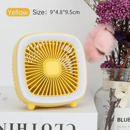

ZHNYEG Enhance Your Space with this Stylish Retro USB Rechargeable Mini Fan - Efficient Cooling and Personalized Comfort - Colorful LED Light and 3 Speed Settings for Home or Office Use -