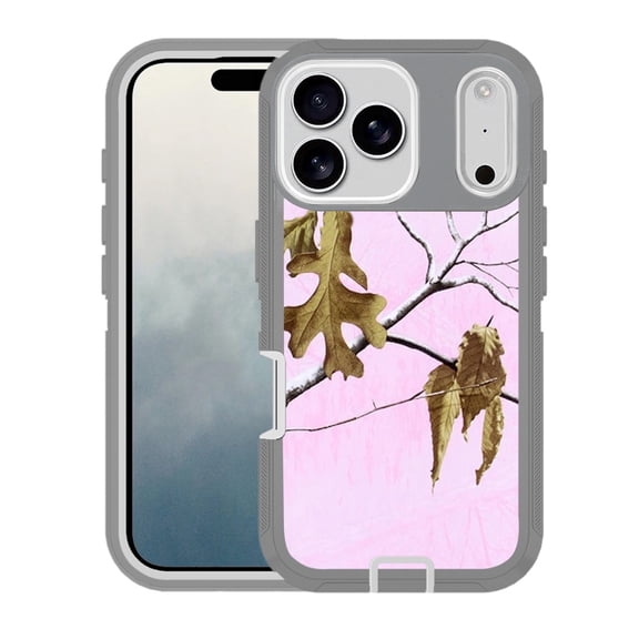 Heavy Duty Armor Protective Case for iPhone 17 Pro Max - Camo Pink