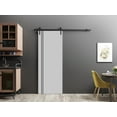 thumbnail image 3 of Sturdy Barn Door 24 x 96 inches | Planum 0016 Grey Matte with Frosted Glass | 6.6FT Rail Hangers Heavy Hardware Set | Solid Panel Interior Doors, 3 of 6