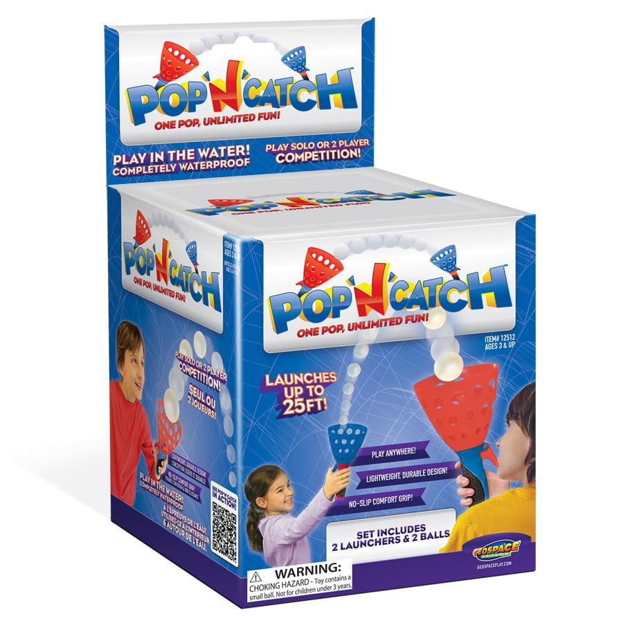 Pop and Catch Game 2-Pack Handheld Pop-Launcher Baskets Set and 3 Balls 