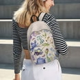 thumbnail image 7 of XMXT Backpack for School Work, Purple Floral Butterfly Decoration Canvas Bookbag Travel Bag for Women Men, S, 7 of 7
