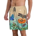 thumbnail image 2 of Kdxio Colorful Plants And Insects Pattern Mens Casual Shorts - Drawstring Summer Beach Sports Shorts for Men, 2 of 9