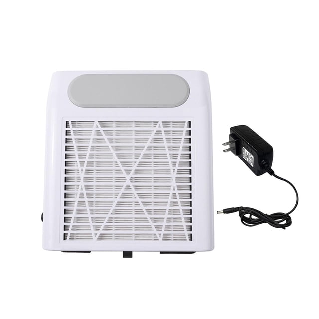 Aspirador de polvo para uñas, herramienta de manicura de 80 W, ideal para uñas acrílicas, pulido de uñas, extractor profesional, aspiradora de uñas blanco
