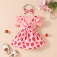 thumbnail image 5 of TOWED22 Baby Girl Clothing Set: Cute Romper Bodysuit Jumpsuit Shorts Set 3Pcs Summer Outfits Red,9-12 M, 5 of 9