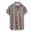 thumbnail image 2 of VBTAPA Men's Valentines Day Button Down Shirts, Love Heart Graphic Date Night Shirt, Short Sleeve Hawaiian Shirt for Men, Lightweight Party Shirts Dark Gray M, 2 of 4