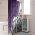 thumbnail image 4 of Shower Curtains 72 x 72 Inches Purple Grey Modern Geometric Bath Curtain Abstract Beach Waterproof Polyester Fabric Bathroom Curtain with 12 Hooks Decoration, 4 of 6