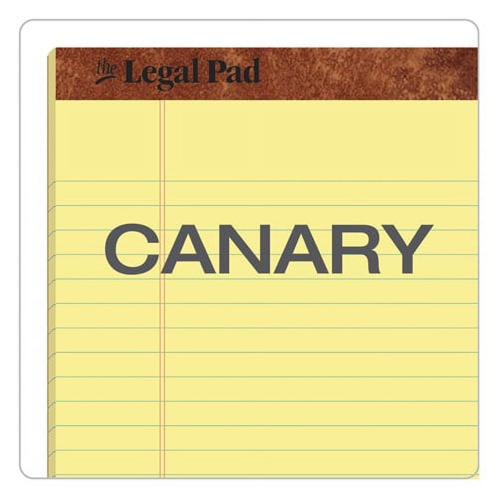 "The Legal Pad" Ruled Perforated Pads, Wide/legal Rule, 50 Canary-Yellow 8.5 X 11 Sheets, 3/pack | Bundle of 2 Packs