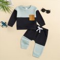 thumbnail image 2 of HCNTES Baby Boy Winter Clothes HCNTES Toddler Baby Boy Fall Clothes Contrast Color Sweatshirt Pants Sets Winter Outfits 6 12 18 24 Months, 2 of 7