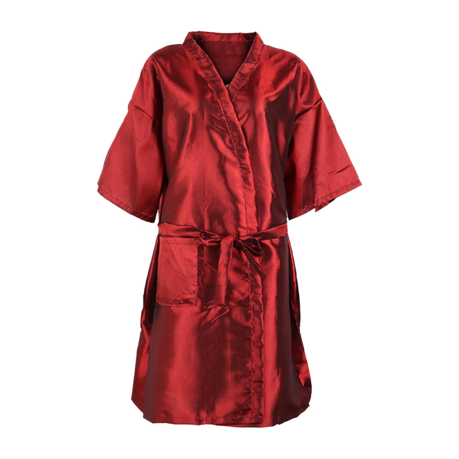 Salon Robes Frisierumhang – Kimono-Stil, 109 Cm Lang, Rot, Aus Polyester, Wasserabweisend & Luftdurchlässig