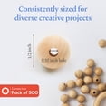 thumbnail image 2 of Wooden Beads (13mm) 1/2 x 5/32 Inch Hole Pack of 500 Unfinished Wooden Bead Supplies Easily Threads, Smooth Natural Finish Paint and Stain by Woodpeckers, 2 of 8