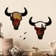 thumbnail image 2 of Decoración de pared con cabeza de toro del oeste con cuernos largos, cabeza de vaca rústica de metal para colgar en la pared, acento del oeste para el hogar, sala de estar, cueva de hombre, 2 of 5