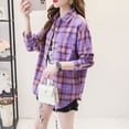 thumbnail image 3 of Camisa informal a cuadros para mujer, blusa holgada de manga larga, ropa de Boutique, novedad de otoño, 2023, 3 of 4