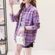 thumbnail image 3 of Camisa informal a cuadros para mujer, blusa holgada de manga larga, ropa de Boutique, novedad de otoño, 2023, 3 of 4